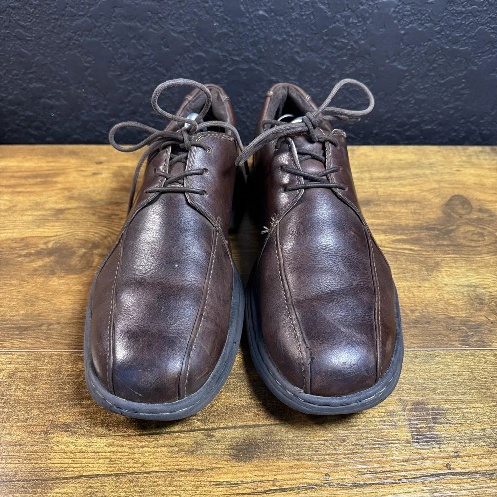 Dunham Burlington 8000BK Brown Leather Waterproof Oxford‎ Shoes Mens Size 11 D